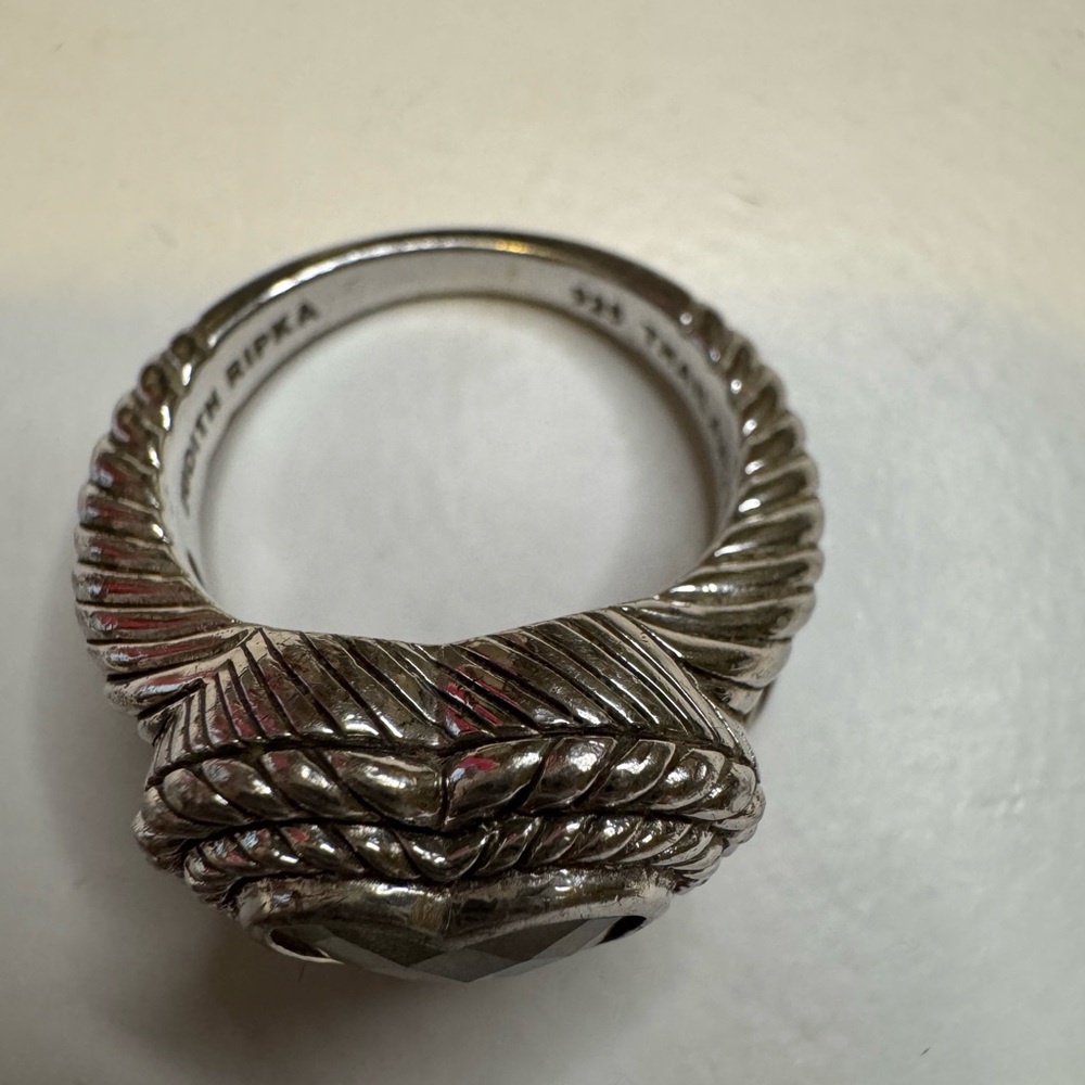 Judith Ripka Sterling Silver 925 Green Amethyst Prasiolite Heart Ring . - Picture 5 of 6